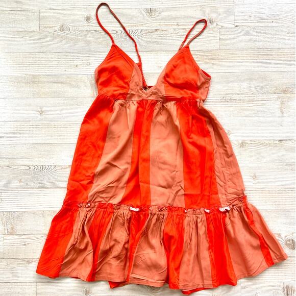 Lovers +‎ Friends Cupid Striped Mini Dress | Orange Size XS - Picture 2 of 10